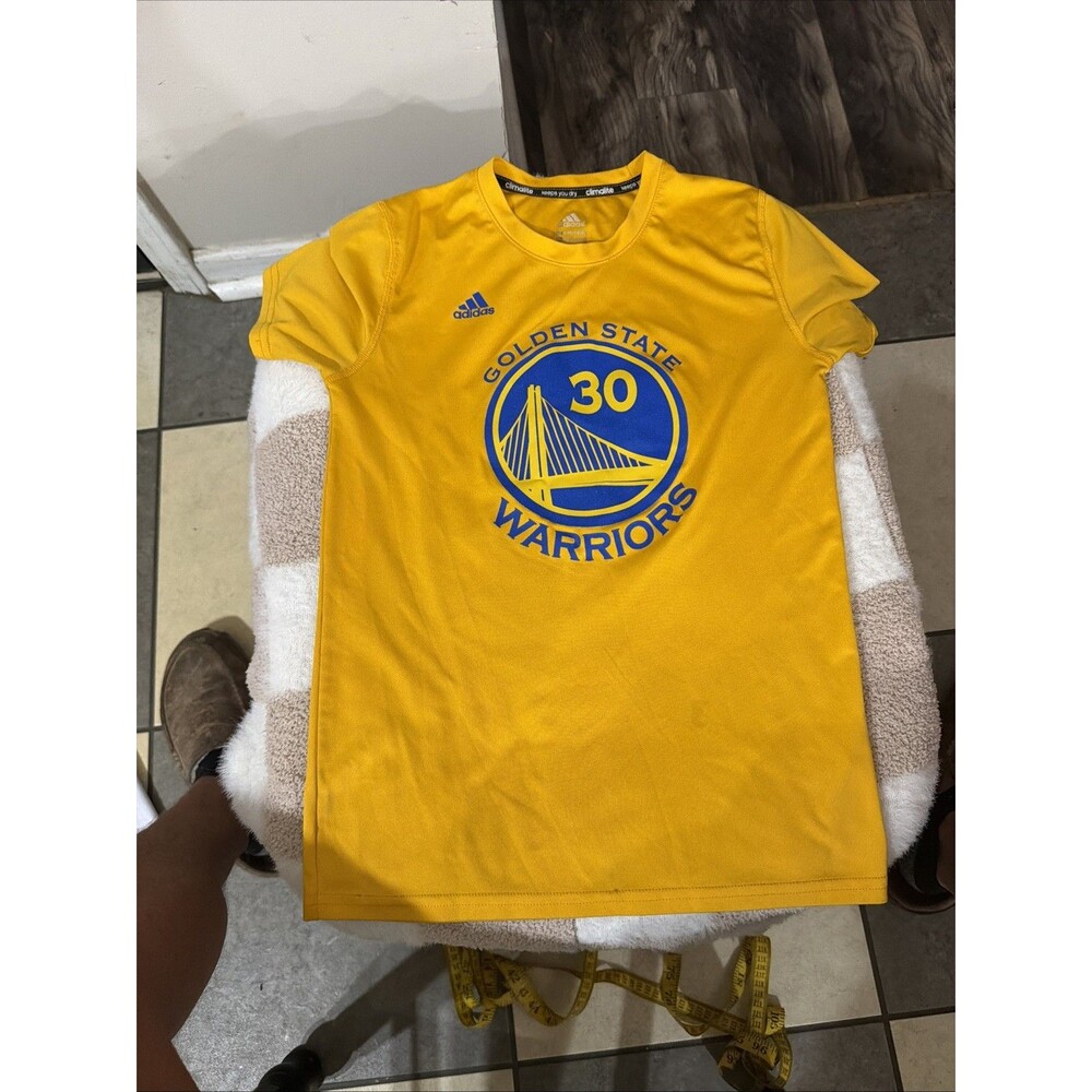 Stephen Curry Golden State Warriors Adidas Climalite Shirt Youth M 10/12 Gold 30
